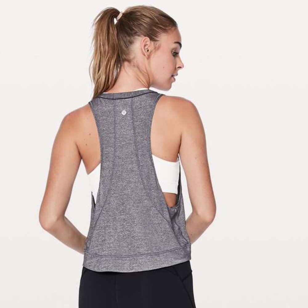 Lululemon Pace Perfect Tank Heathered Black / Black | 6